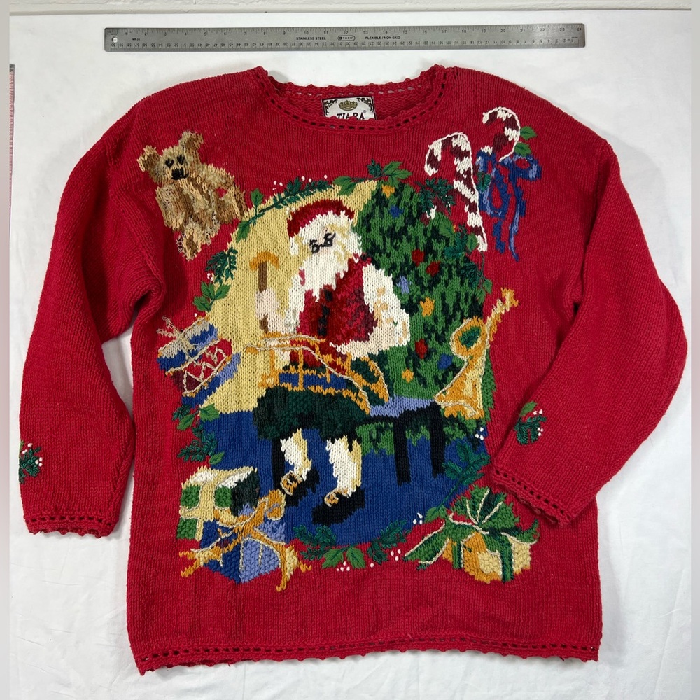 Vintage Christmas Sweater | Tiara International Knit Sweater